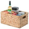 Vintiquewise Storage Basket, Beige, Water Hyacinth, 13.8 in L x 9.45 in W x 7.1 in H QI003544.M